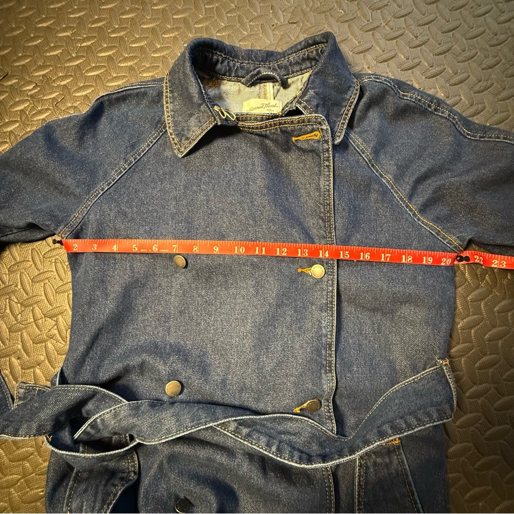 Universal Thread Blue Denim Trench Coat - Picture 5 of 9